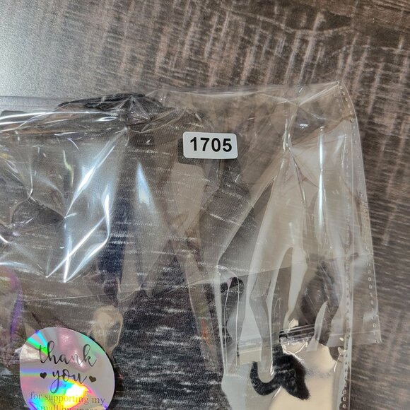 Hollister Womens Graphic Split Back Top XS/S Black‎ Gray Boho Lace Detail Casual - Picture 11 of 11